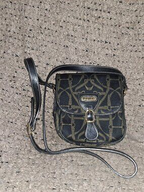 LOUVIER-Paris-Vintage Monogram Canvas-Leather Strap Shoulder Crossbody-Excellent